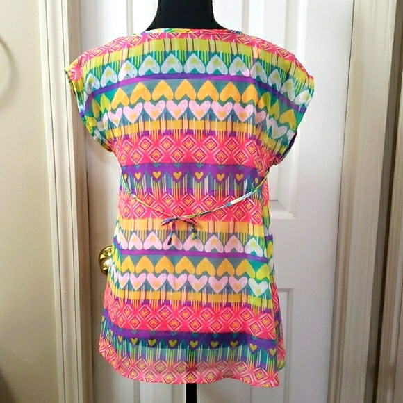 George Multi-Color Blouse with Tank Underneath - Picture 2 of 11